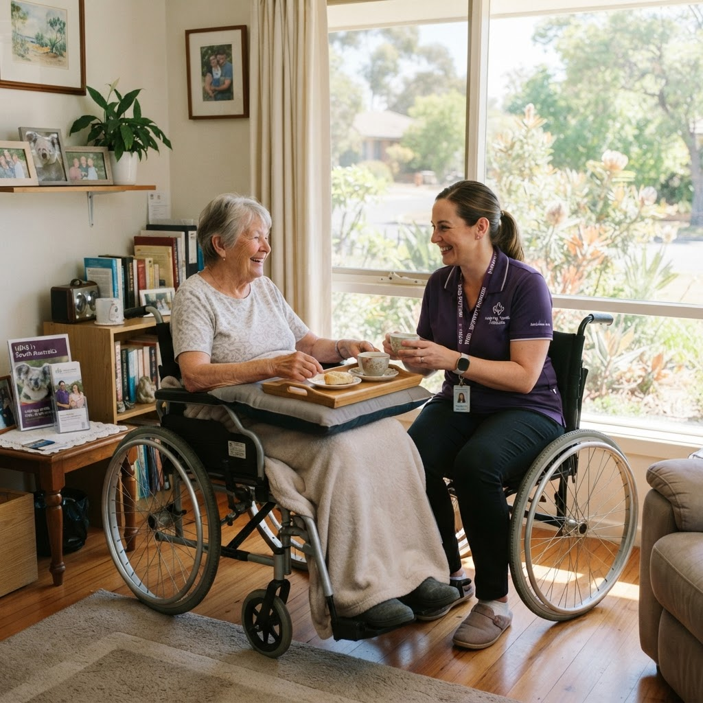 NDIS support worker helping a person with disability